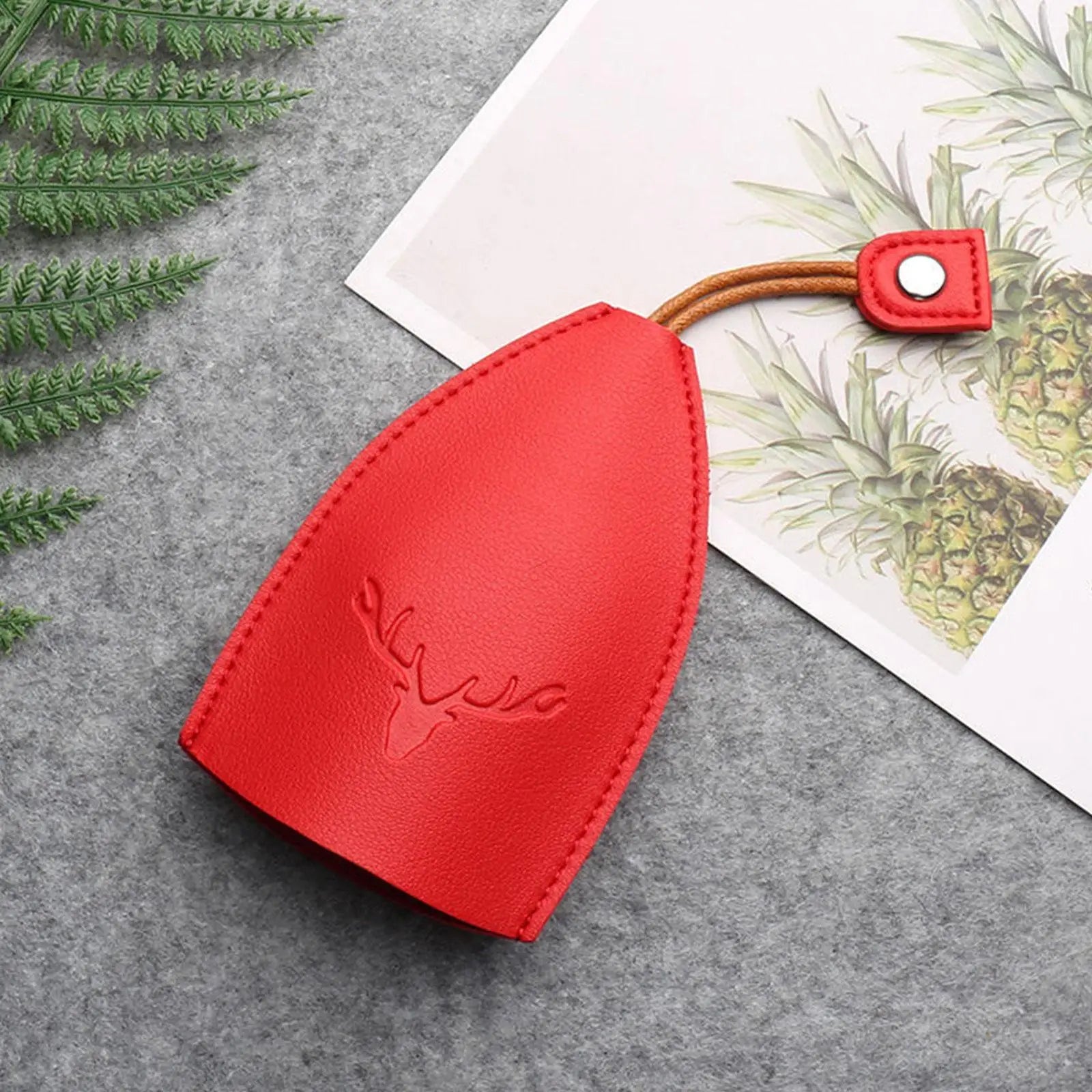 Christmas Elk Pull Type Key Bag PU Leather Key Wallets
