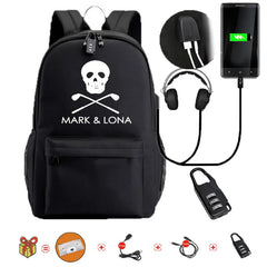 Y2K Backpack Girls Boys Butterfly Print Book Bag Large Capacity USB