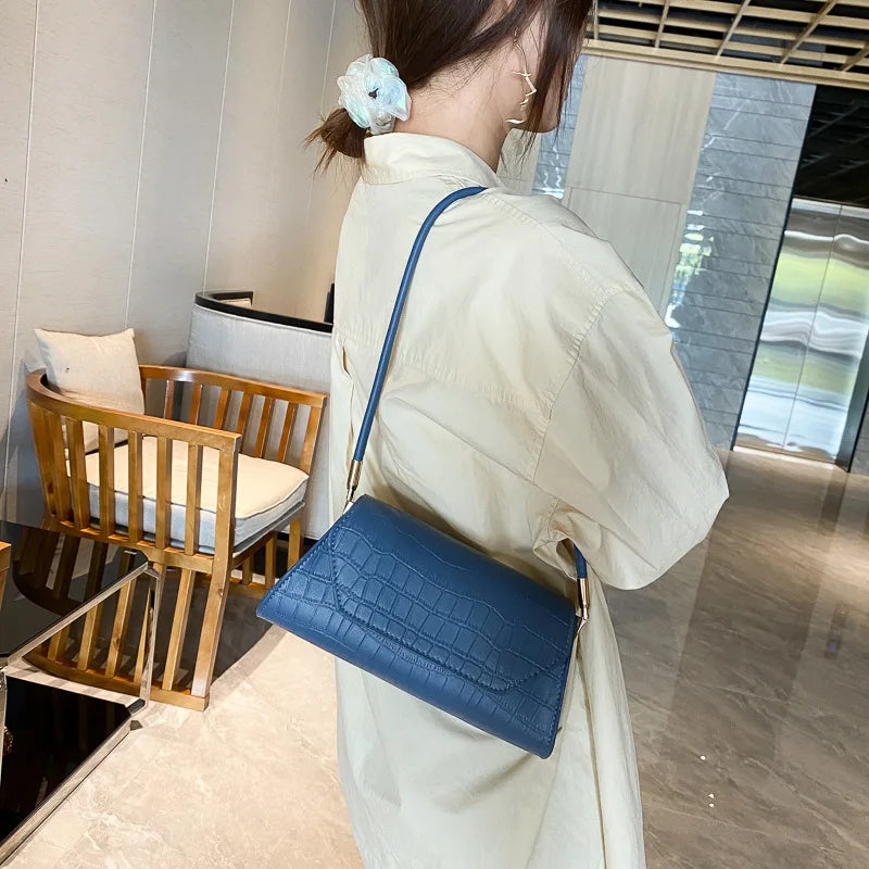YAOKU Stone Pattern Shoulder Bag Handbags Interior Zipper Pocket