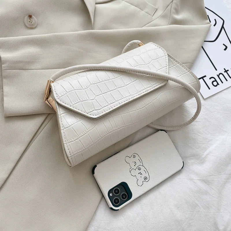 YAOKU Stone Pattern Shoulder Bag Handbags Interior Zipper Pocket