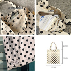 YAOKU Retro Wave Point Canvas Shoulder Bag