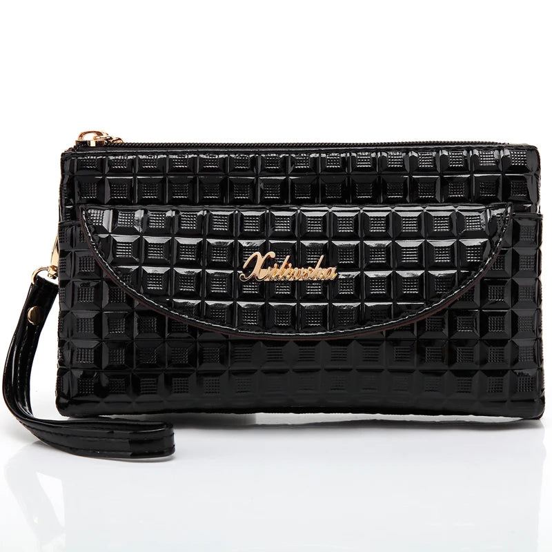 Vintage Women Envelope Clutch Diamond Pack Small Top-Handle Bag