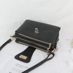 Lychee Pattern PU Leather Messenger Bag for Women with Multi Pockets