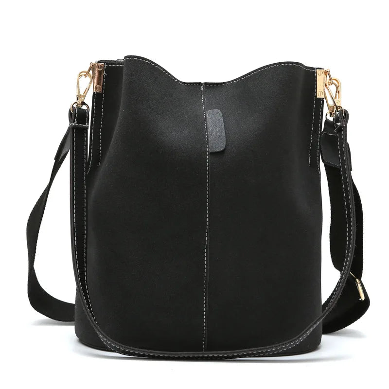 Vintage Nubuck PU Leather Messenger Bags for Women Large Capacity