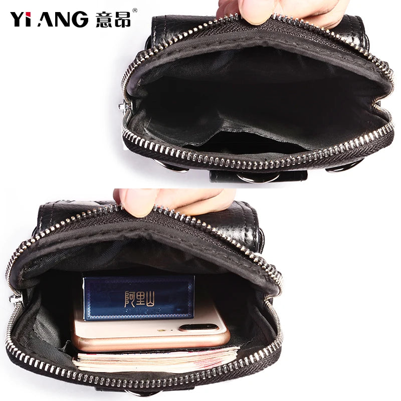 Men's Leather Waist Bag Fanny Pack Shoulder Chest Pouch