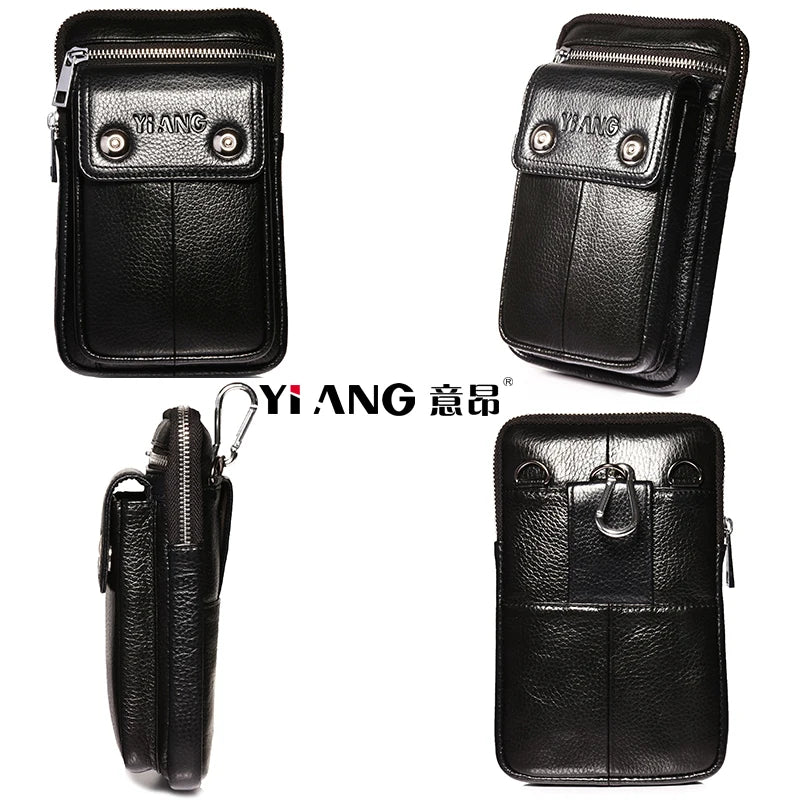 Men's Leather Waist Bag Fanny Pack Shoulder Chest Pouch