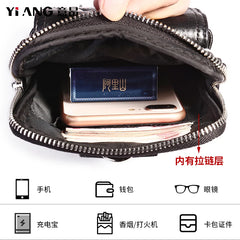Men's Leather Waist Bag Fanny Pack Shoulder Chest Pouch