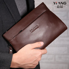 Men's Leather Clutch Wallet Long Soft Purse Money Bag