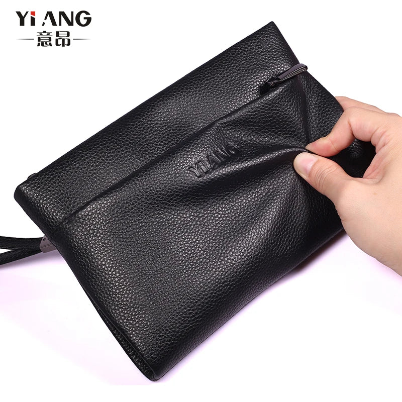Men's Leather Clutch Wallet Long Soft Purse Money Bag