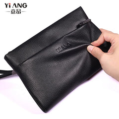 Men's Leather Clutch Wallet Long Soft Purse Money Bag