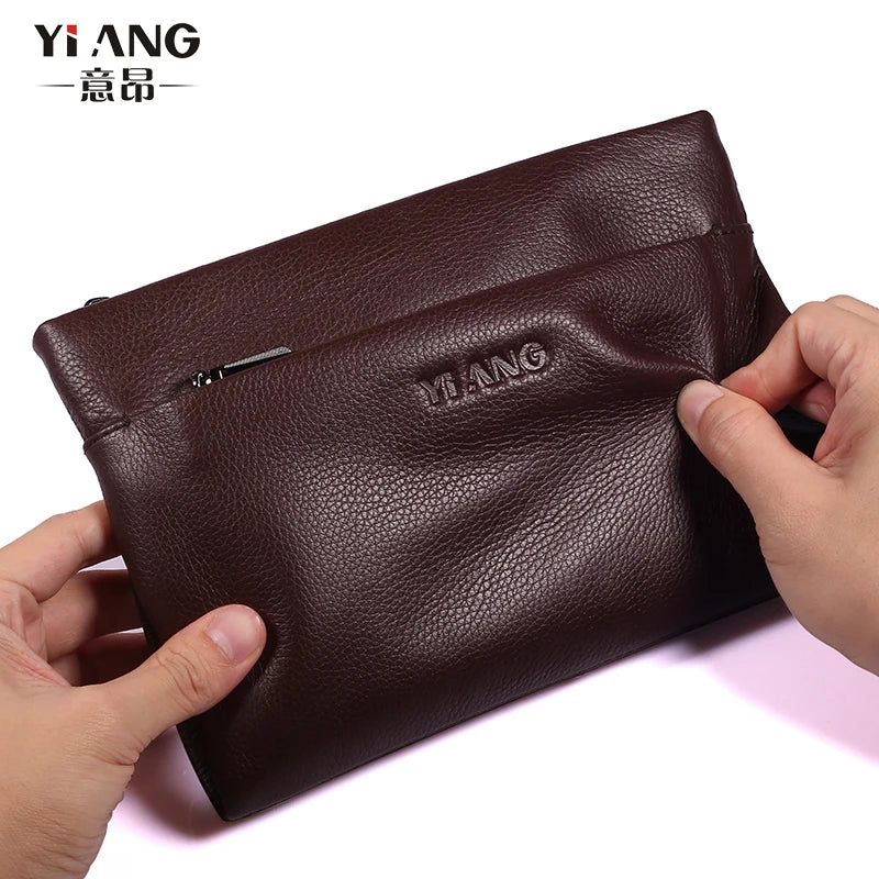Men's Leather Clutch Wallet Long Soft Purse Money Bag