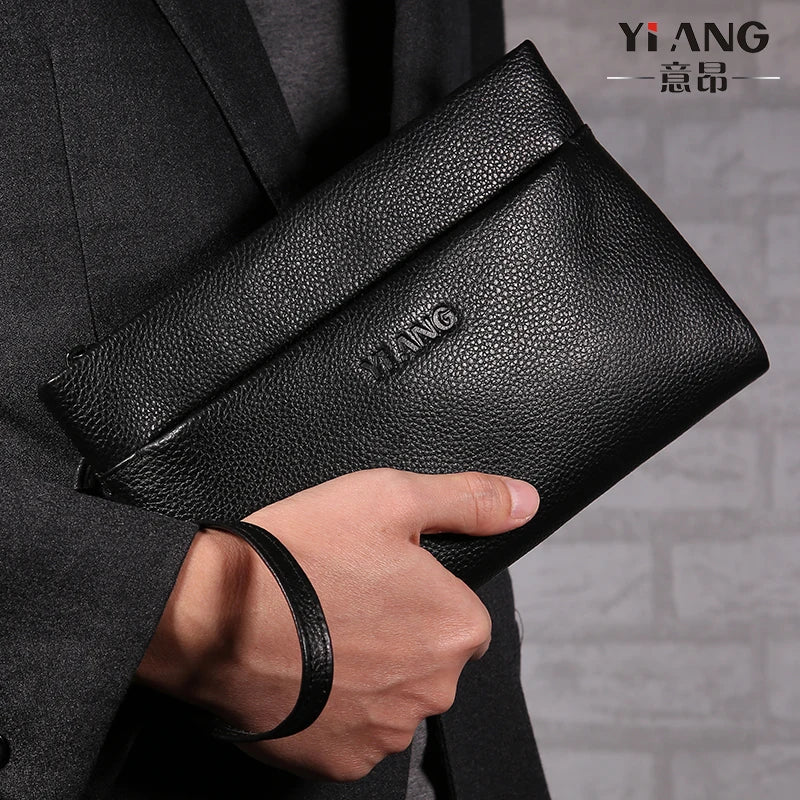 Men's Leather Clutch Wallet Long Soft Purse Money Bag