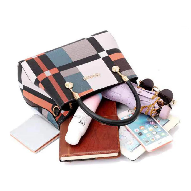 YIZHOHNG Leather Patchwork Women Bags Multifunction Crossbody Handbag