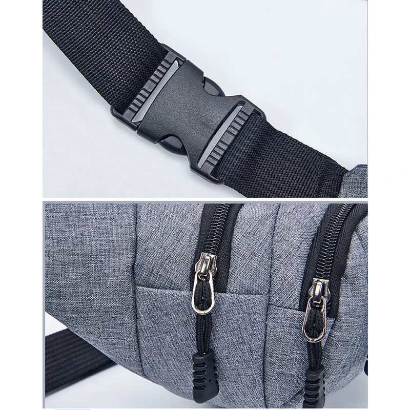 Canvas Waist Bag For Men Women Travel Belt Pouch Chest Pack Phone Bag