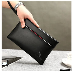 YUES KANGAROO Men Clutch Bag Large Capacity Soft Leather Envelope Wallet