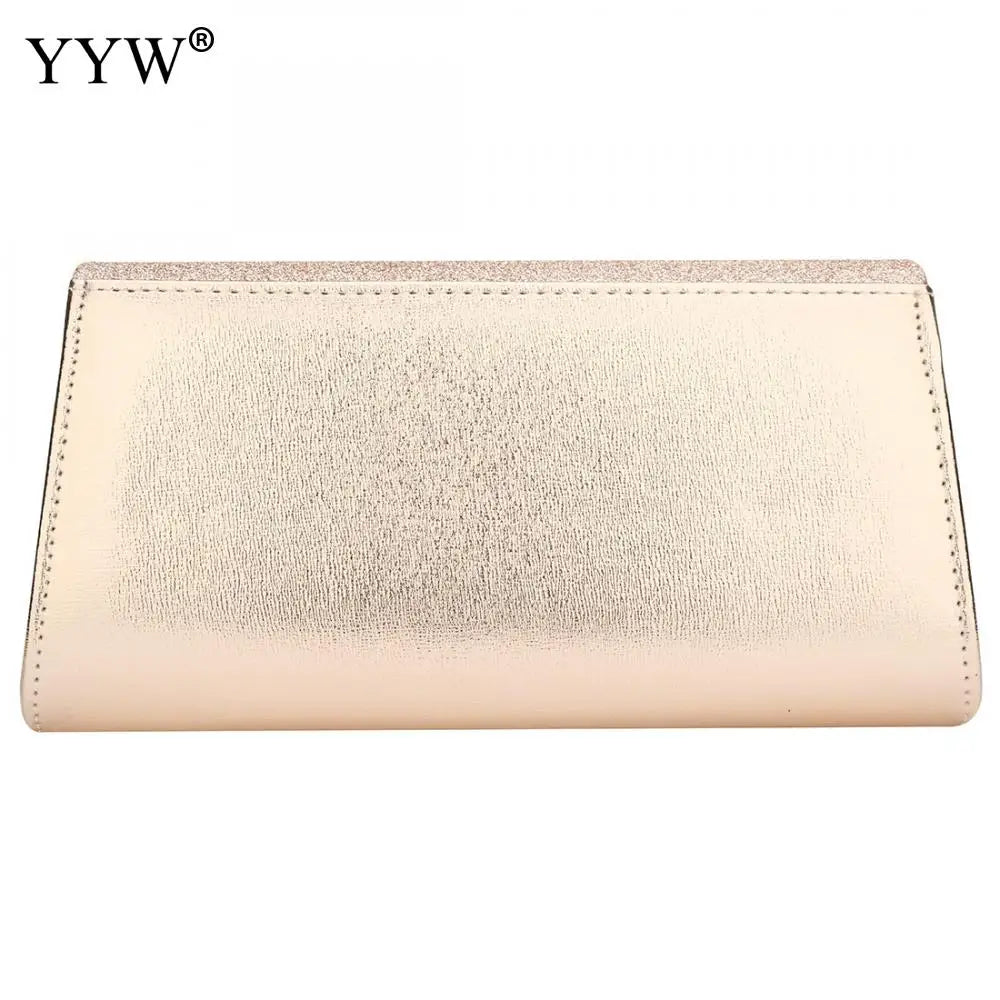 Champagne Wedding Clutch Evening Bag Silver Rhinestone Clutches