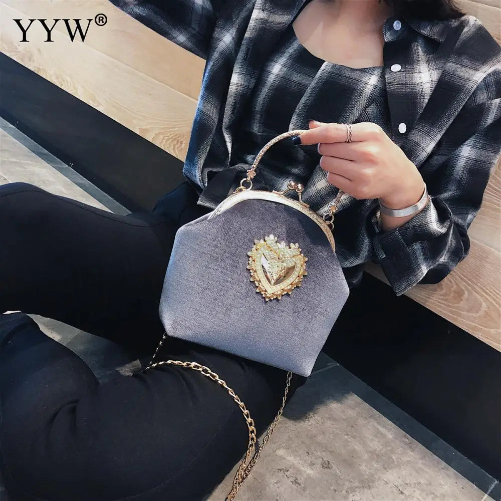 Suede Evening Handbags Women Bags Chain Crossbody Bags Party Clutch Purse