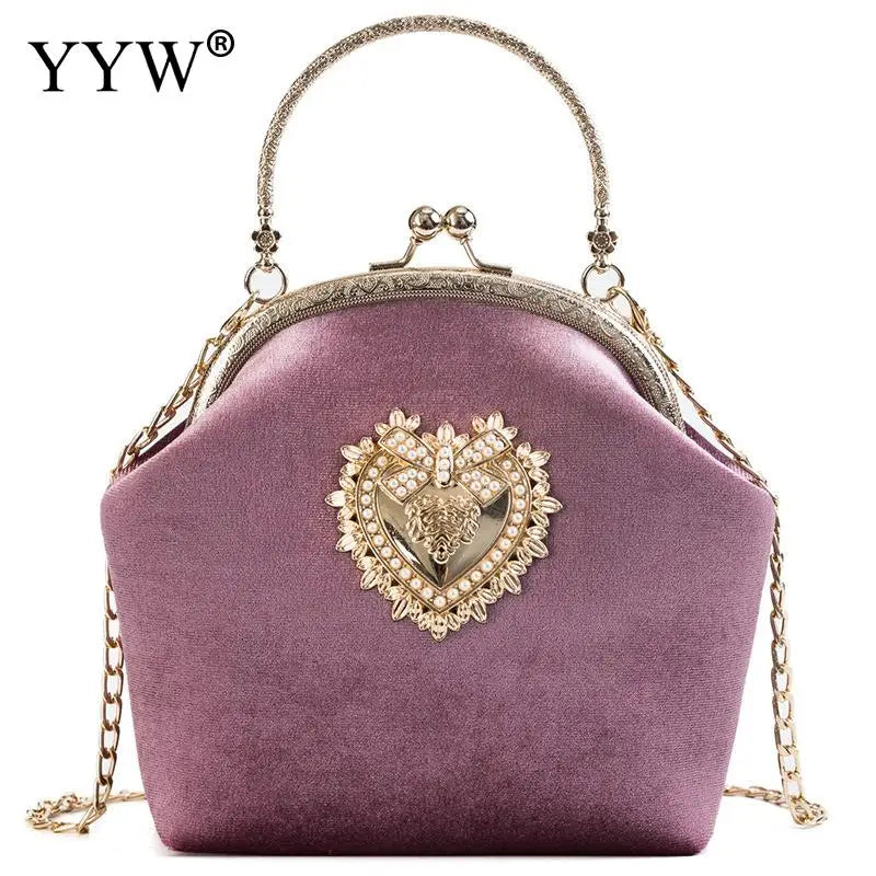 Suede Evening Handbags Women Bags Chain Crossbody Bags Party Clutch Purse