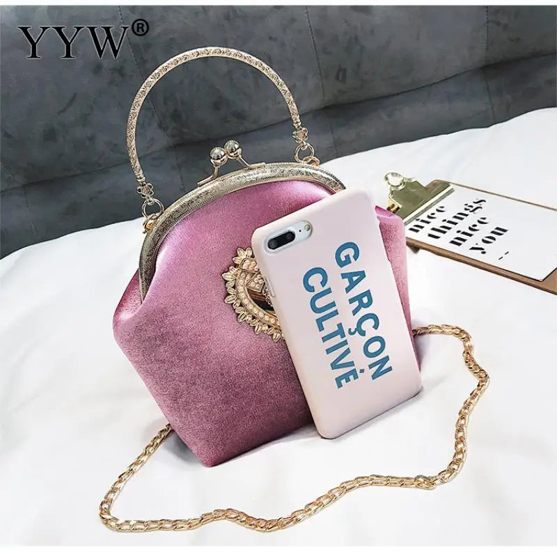 Suede Evening Handbags Women Bags Chain Crossbody Bags Party Clutch Purse