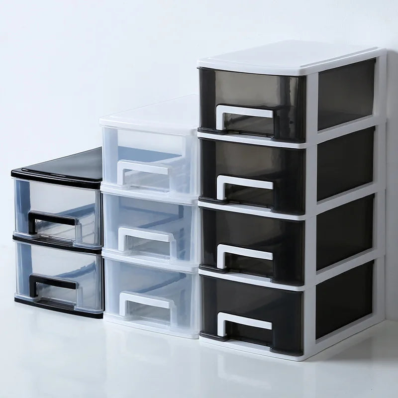Yaxinya Storage Box Desktop Drawer Style Rack Transparent Classification Station
