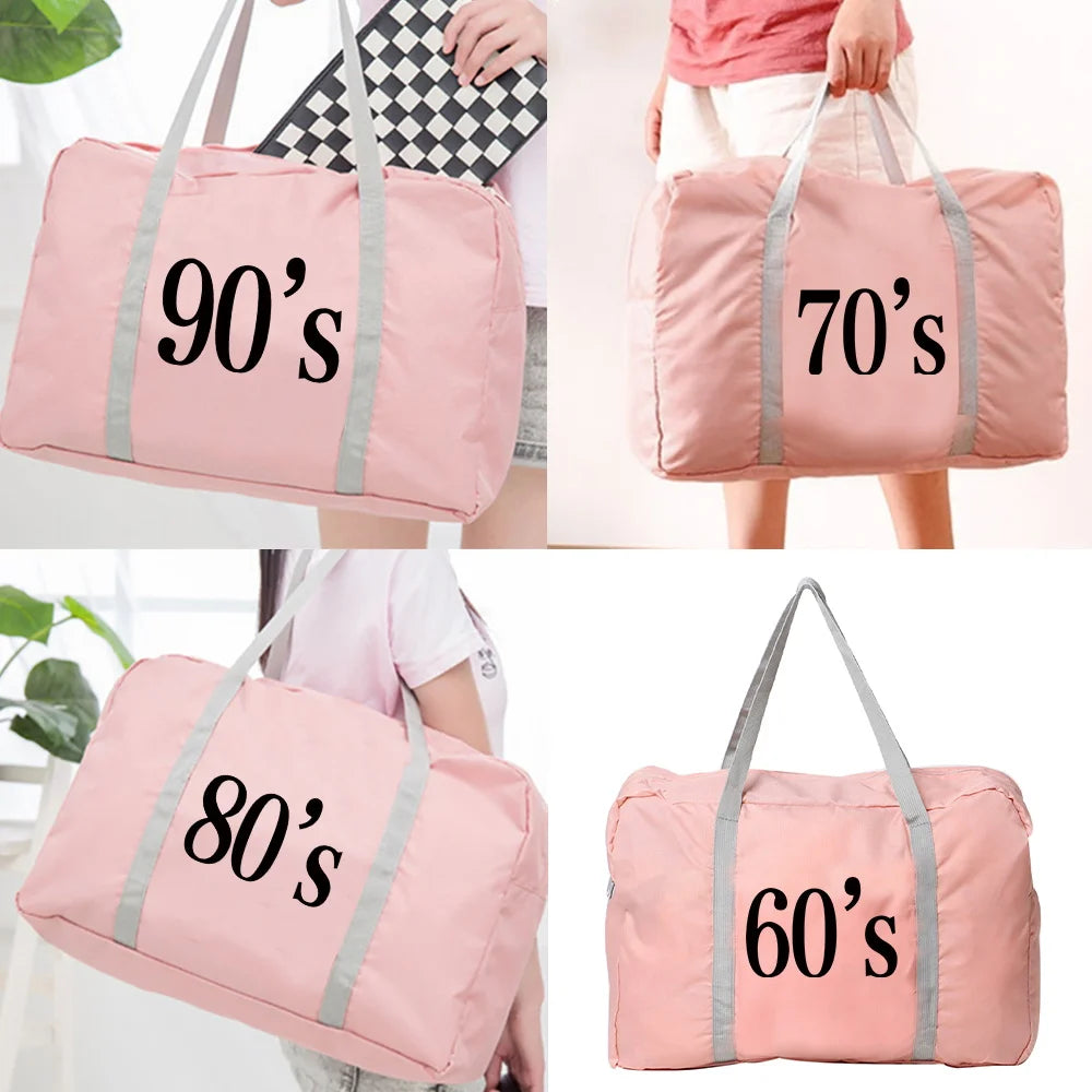 Years Series Printed Travel Bag Water Proof Foldable Luggage Shoulder Pack