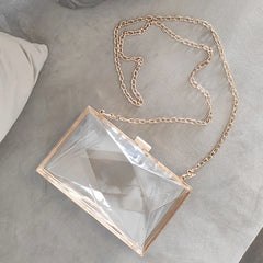 Yellow Clutch Purse Evening Bag Jelly Acrylic Transparent Handbag