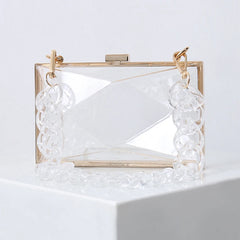 Yellow Clutch Purse Evening Bag Jelly Acrylic Transparent Handbag