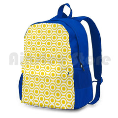 Yellow Dot Retro Pattern Outdoor Hiking Backpack