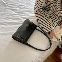 Green Leather Shoulder Bag Vintage Female Handbag