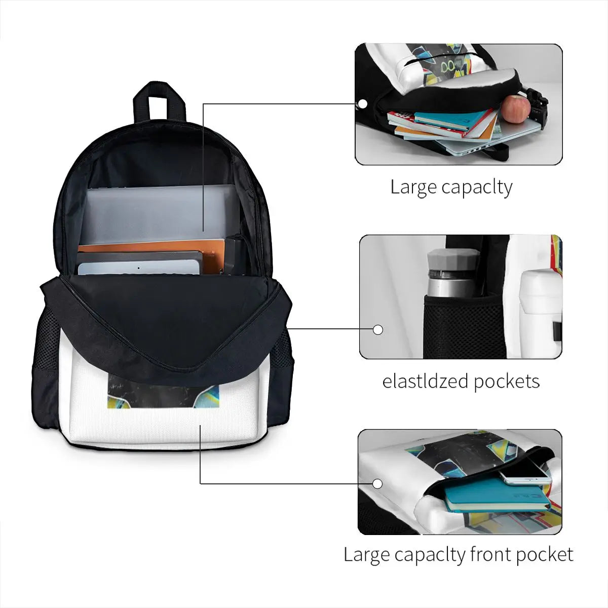 Yellow Sunglasses Backpacks Men's and Women's Summer Backpack