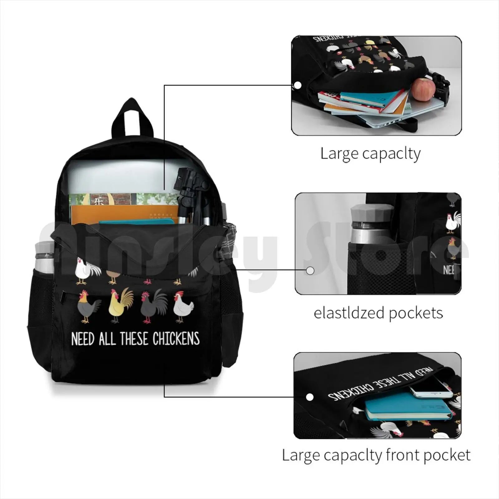 Funny Farming Outdoor Hiking Backpack Waterproof Camping Travel