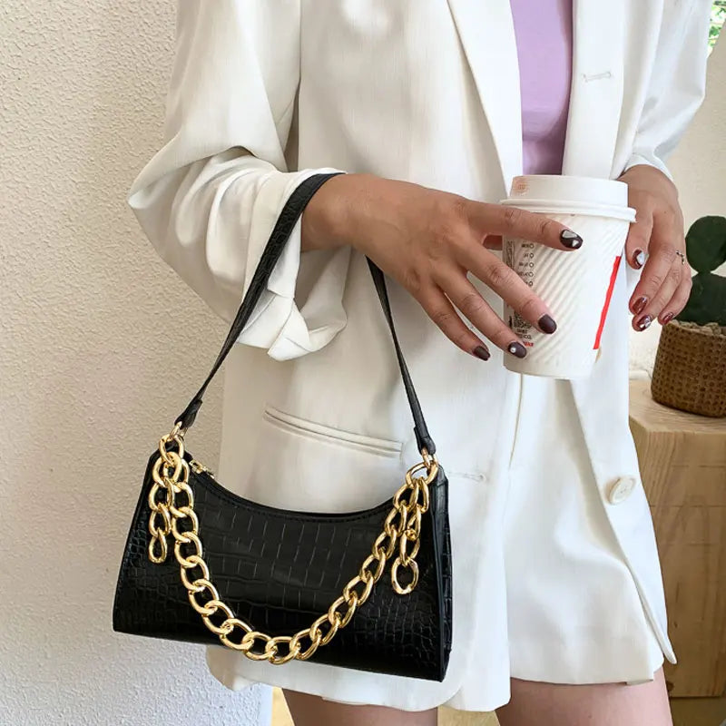 Retro PU Leather Shoulder Totes Underarm Bag