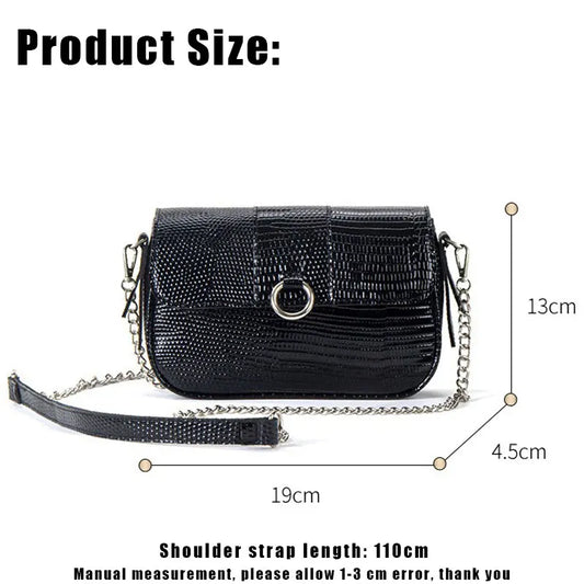 Women Leather Chain Crossbody Pack Shoulder Bag
