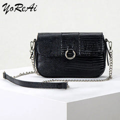 Women Leather Chain Crossbody Pack Shoulder Bag