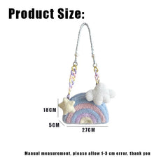 Woman Rainbow Small Shoulder Bag College Girl Leisure Mobile Phone Handbag
