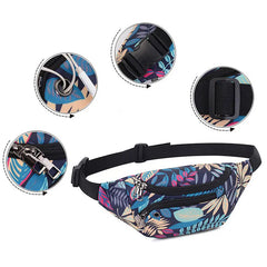 Printed Leaves Waist Bag For Men Women Casual Belt Bags Pouch