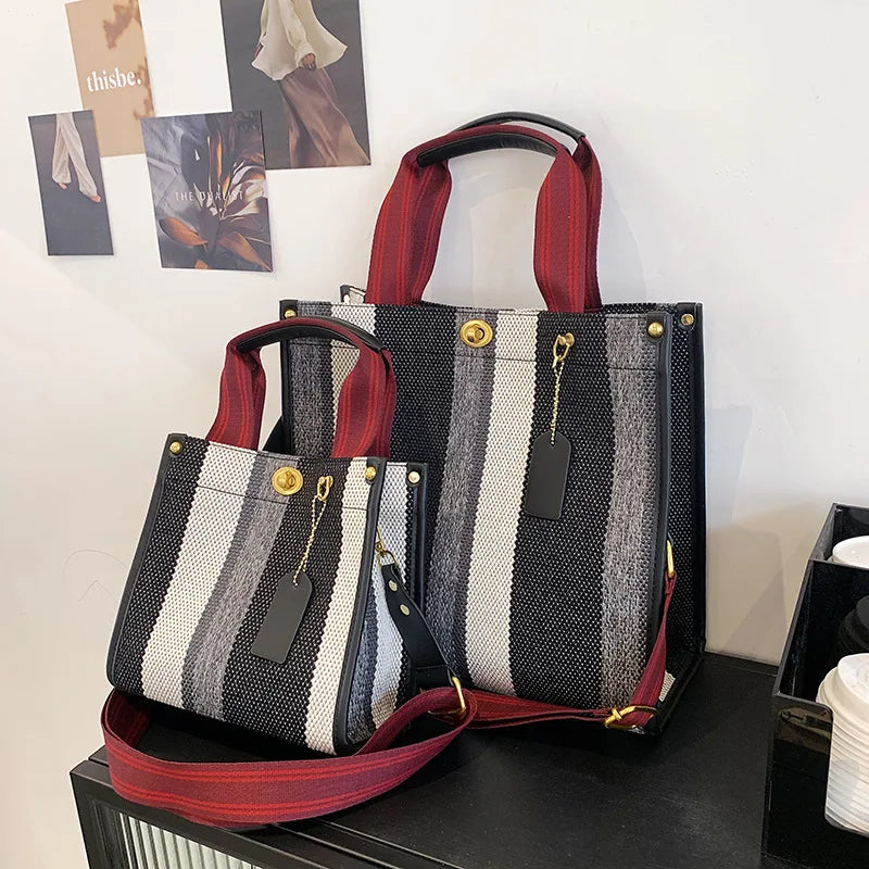 Women Retro Shoulder Bag Large Canvas Handbag Tote