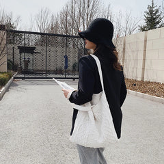 Women's Casual Plush Shoulder Bag Large-capacity Handbag