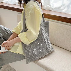 Women's Casual Plush Shoulder Bag Large-capacity Handbag