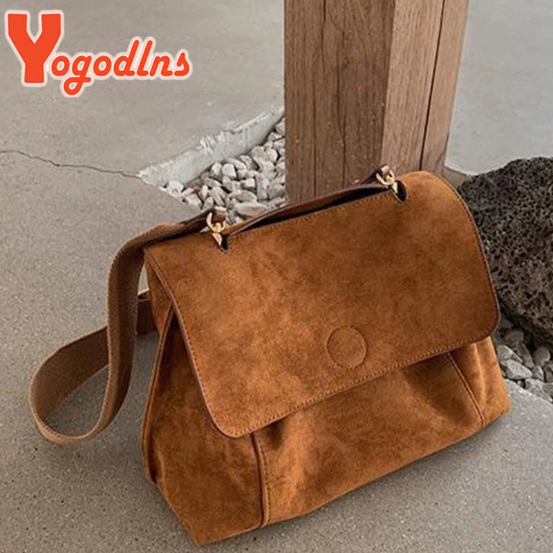 Fleece Shoulder Bag Female Crossbody Bag Large Capacity Messenger Bag