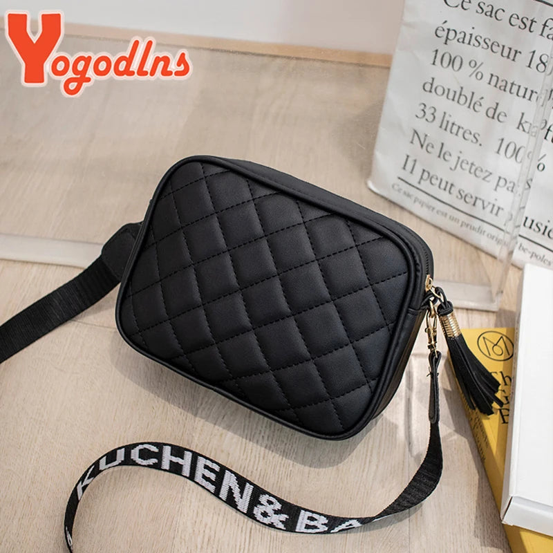 Diamond Square Shoulder Bag for Women Leather Crossbody Messenger Clutch