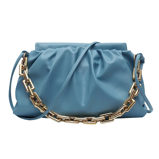 Pleated Cloud Bag Leather Crossbody Bag for Women