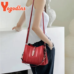 Commuter Bucket Bag Female Big Capacity Shoulder Messenger Crossbody Bag