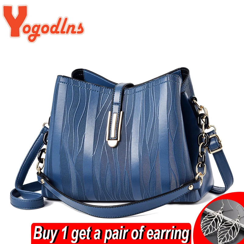 Commuter Bucket Bag Female Big Capacity Shoulder Messenger Crossbody Bag