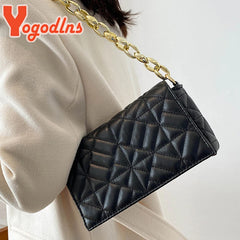 Lozenge Shoulder Bag for Women Thick Chains Crossbody Bag