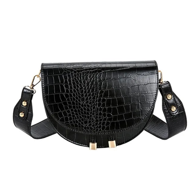 Crocodile Pattern Shoulder Bag Casual PU Leather Handbag