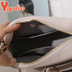 Small Square PU Leather Shoulder Bag with Wide Strap Crossbody Tote Handbag