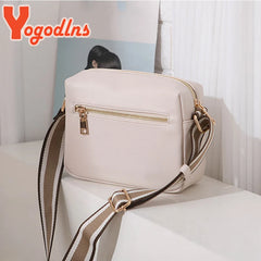 Small Square PU Leather Shoulder Bag with Wide Strap Crossbody Tote Handbag