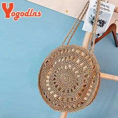 Woven Straw Shoulder Bag Large Capacity Beach Tote