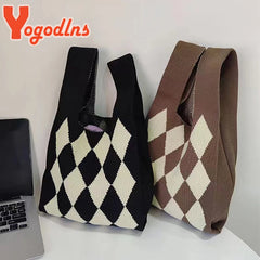 Women's Plaid Wool Shoulder Bag Wintter Handbag